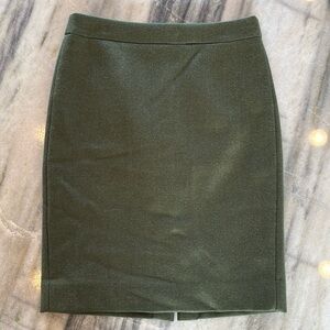 J.crew no.2 wool pencil skirt 0p 0 petite green gray